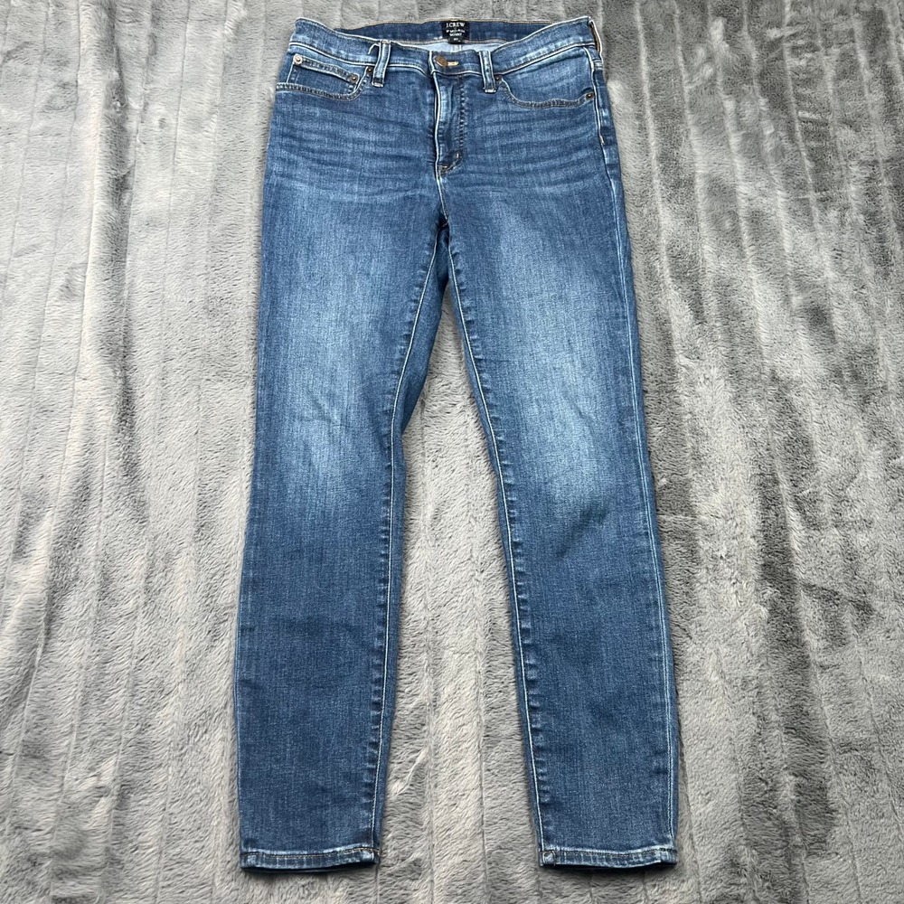 J.Crew 9" Mid-Rise Skinny Jeans Size 27 Medium Blue Stretch Denim 13661